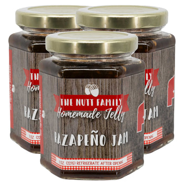 Razapeño Jam | 8 oz. Jar | Pack of 3 | Raspberry & Jalapeno Jam | Fruity Spice | Made in Ravenna, NE | Nutt Family Jams and Jellies